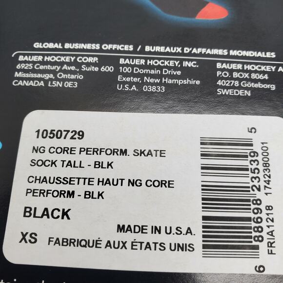 Bauer NG Core Tall Skate Socks Ice Hockey XS/TP 10-1.5 Youth Kids Compression - Picture 6 of 7